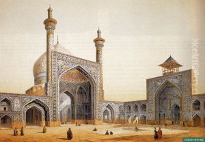 View of the Courtyard of the Mesdjid-i-Shah, Isfahan 1856 by Pascal Xavier Coste