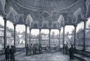 Fountain and Kiosk of the Garden of Choubrah, from Monuments and Buildings of Cairo by Pascal Xavier Coste