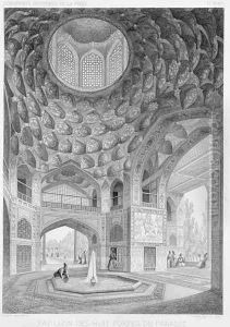 Pavilion of the Eight Paradises, in Isfahan, from Voyage Pittoresque' of Persia 2 by Pascal Xavier Coste