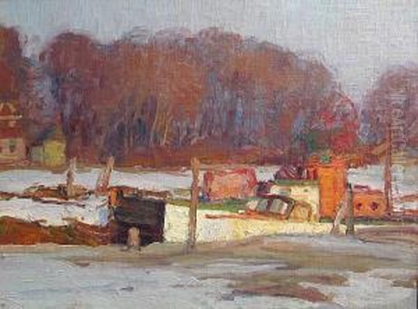 Boats In A Lock In Winter - view 1