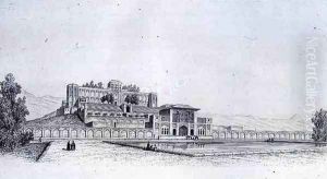 View of the Golestan Qajar Palace Kasr l Kadjar in Teheran, from Voyage Pittoresque of Persia by Pascal Xavier Coste