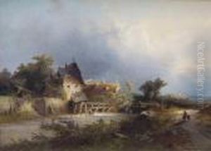 Landschaft Mit Wassermuhle by Heinrich (Heinz) Hiller