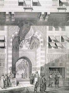 View of the Door of Okal Kaid-Bey, from Monuments and Buildings of Cairo by Pascal Xavier Coste
