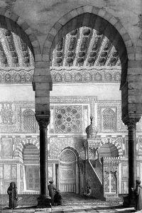 View of the Sanctuary Niche and the Pulpit in the Mosque of Moyed, plate 28 from Monuments and Buildings of Cairo by Pascal Xavier Coste