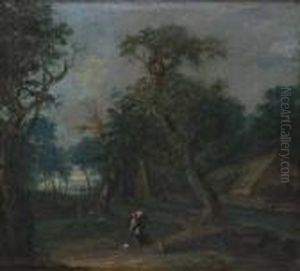 Landskap Med Figurer by Carl Peter Hillestrom