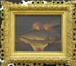 Still Life With Fish And Onions by William Henry Hilliard