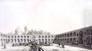 The Caravanserai Shah Sultan Hussein Isfahan by Pascal Xavier Coste