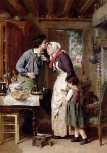 A Son's Devotion, 1868 by Pierre Jean Edmond Castan