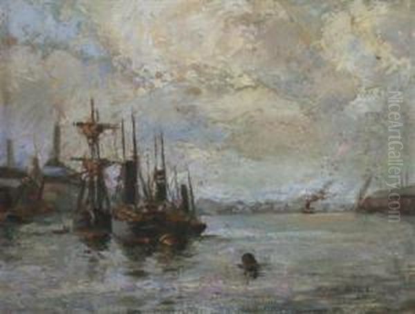 Docked Barges - view 1