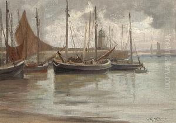 Harbored Boats On A Stormy Day - view 1