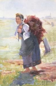 Peasant With Faggots by Anna Althea Hills
