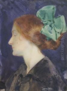 Portrait Miniature Of Charlotte Spaulding Albright by Laura Coombs Hills