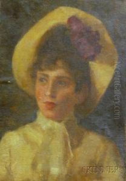 Portrait Of A Woman Wearing A Hat - view 1