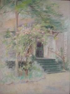 House By Flowering Tree by Laura Coombs Hills