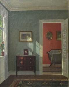 (xxeme Siecle) Scene D'interieur by Hans Hilsoe