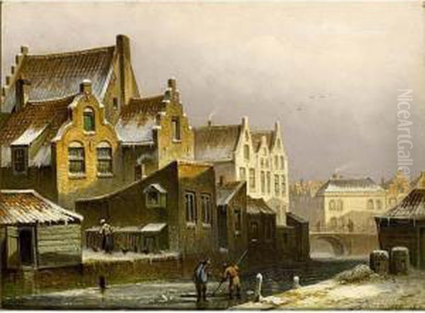A View Of A Dutch Town In Winter - view 1
