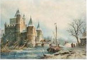 A View Of The "amsterdamsche Poort" In Winter A View Of The "amsterdamsche Poort" In Winter