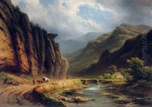 Travellers On A Mountain Track
