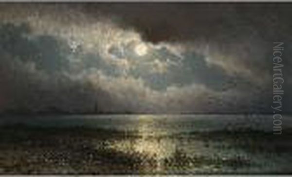 Het Ij Bij Zeeburg,maanlicht - view 1