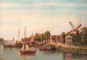 Sailing Boats On The Amstel, Amsterdam, With The Stadhouderskadebeyond
