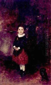 Girl with a Dog - Portrait of Wanda Chojecka by Adam Chmielowski