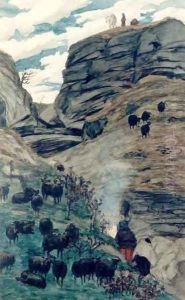 Sheep in a Ravine