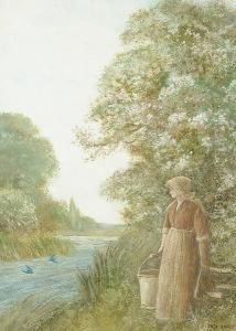 A Milkmaid By A River