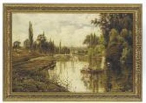 Lovers Boating On The Thames, Near Shiplake Mills