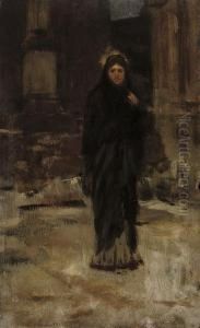 Sketch Of A Roman Woman by Adolf Hiremy-Hirschl