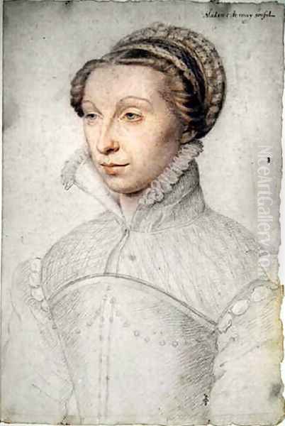 Uncertain portrait of a Lady called Madame de Mouy Siant-Phal, probabely Jeanne de Chantelou (c.1525-after 83), femme de Louis de Vaudrey, seigneur de Mouy et de Saint-Phal, c.1570 - view 1