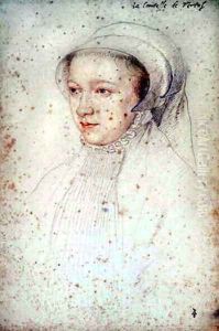 Charlotte de Pisseleu (1524-1604), femme de Francois d'Aaugour, comte de Vertus, c.1555 by (studio of) Clouet