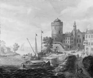 Seehafen Mit Reicher Figurenstaffage.