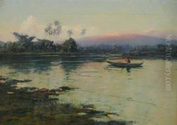 Sunrise Glow On Mount Loa From Waialua River, Hilo - view 1
