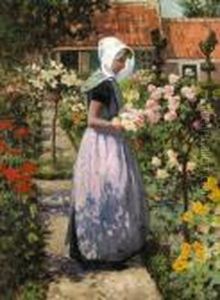 Portrait Of A Dutch Woman In A Garden