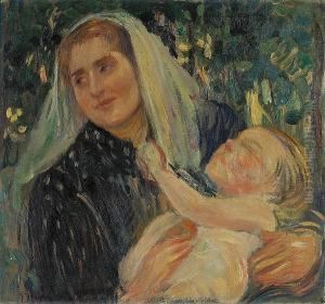 A Mother And Child by Dora Hitz