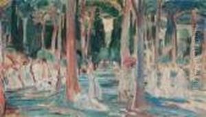 Im Garten Der Villa Borghese by Dora Hitz