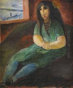 Sittande Flicka by Sigrid Hjerten