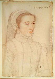 Renee de Rieux (1524-67) Marquise de Nesles, c.1556 by (studio of) Clouet