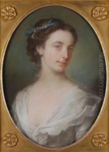 Portrait Of A Lady Head And Shoulders by William Hoare Of Bath