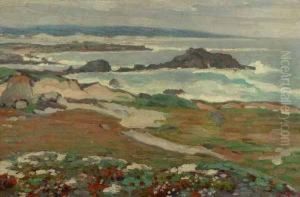 "monterey Coastal" S L/l: Clark Hobart Titled &amp; S Again Verso O/c 16x24