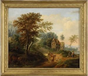 Mainlandschaft Mit Schanke Und Landvolk.