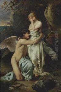 Cupid Comforting Psyche by Daniel Hock