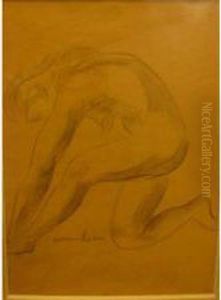 Femme Nue Un Genou Au Sol by Pierre Hode