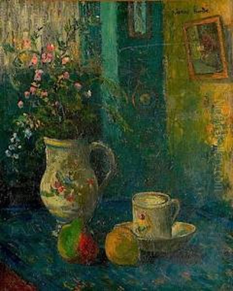Fruits, Vase De Fleurs Et Tasse - view 1