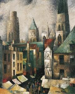 Rouen, La Rue De Lepicerie by Pierre Hode