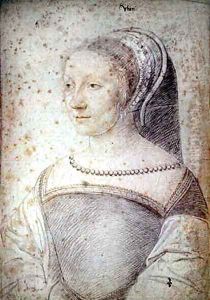 Gilberte (1521-?), daughter of Blaise de Rabutin, seigneur de Huban, c.1538 by (studio of) Clouet
