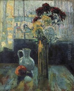 Vase De Fleurs Et Nature Morte Dans L?atelier