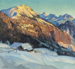 Abend In Den Bergen. by Ernst I Hodel