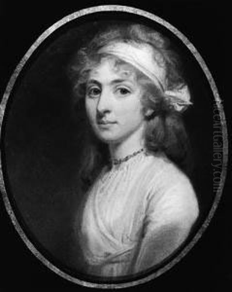 Portrait Of A Girl, Half-length, Turned To The Left, Wearing Awhite Dress - view 1