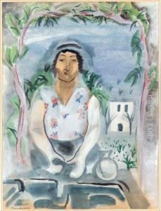 Woman Washing In The Garden Woman Washing In The Garden